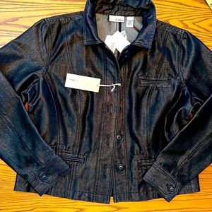 NWT Chico’s Black Denim Platinum Jacket, Size 2 (medium)